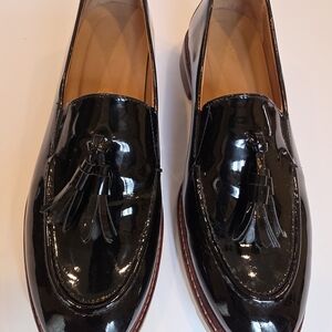 Women's Black Patent Tassel Loafers